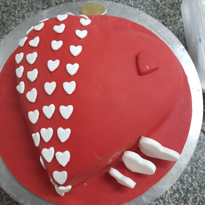Fondant Cake Heart Shape