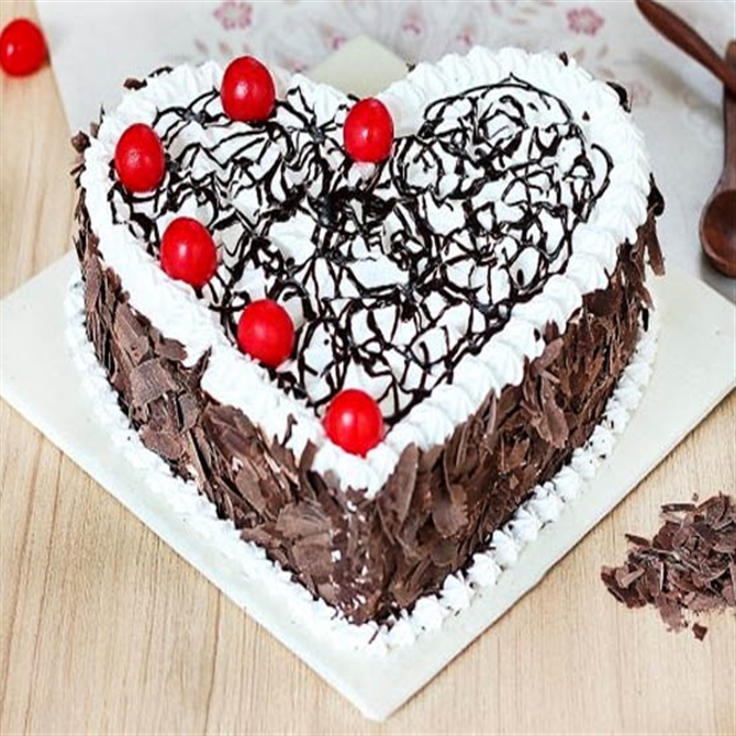 Black Forest Cake Heart Shape